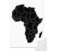 38x26cm/1000pcs, Puzzle 1000 Pièces Adulte, Africa Map Black and White | Pour les w nds d'hiver : ce puzzle 1000 pièces adulte propose un défi plus long pour les journées d'hiver.