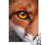 38x26cm/1000pcs, Puzzle 1000 Pièces Adulte, Close-up of A Red Fox Eye