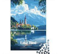 38x26cm/1000pcs Puzzle 1000 Pièces, Lake Bled, Slovenia, Idée Cadeau Noël