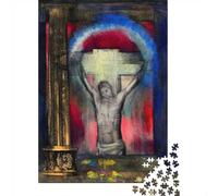 38x26cm/1000pcs, Puzzle 1000 Pièces pour Adultes, Odilon Redon Le Crucifix | Pour offrir un puzzle à un adulte passionné : ce puzzle adulte 1000 pièces convient aux journées calmes autour de Noël.