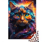 38x26cm/1000pcs Puzzle 1000 Pièces, Starry Cat-82, Puzzle Cadeau De Noël