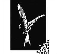 38x26cm/1000pcs, Puzzle 1000 Pièces, White Bird in Flight Silhouette