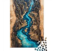 38x26cm/1000pcs, Puzzle Adulte avec 1000 Pièces, River Canyon Wood Art