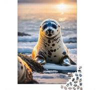 38x26cm/1000pcs, Puzzle Adulte avec 1000 Pièces, Seals in North Pole