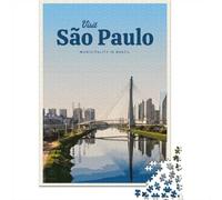 38x26cm/1000pcs, Puzzle Classique 1000 Pièces, Visit Sao Paulo | Pour les jours libres de décembre : ce puzzle pour adultes de 1000 pièces convient aux loisirs calmes sans écran.