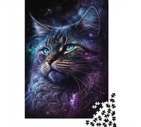 38x26cm/1000pcs, Puzzle Image 1000 Pièces, Cosmic Cat-151 | Pour une activité relaxante loin des écrans : ce puzzle 1000 pièces pour adultes peut se faire seul ou se partager.