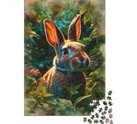 38x26cm/1000pcs, Puzzle Image 1000 Pièces, Curious Rabbit in The Garden | Pour partager un puzzle pendant les vacances de Noël : ce puzzle 1000 pièces adulte offre une activité classique pour Noël.