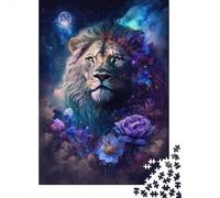 38x26cm/1000pcs, Puzzle Image 1000 Pièces, Galactic Lion Majesty -8 | Pour une longue soirée puzzle après le travail : Puzzle adulte 1000 pièces ; pour une activité tranquille chez soi.