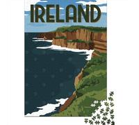 38x26cm/1000pcs, Puzzle Image 1000 Pièces, Ireland Cliffs Poster | Pour une longue soirée puzzle après le travail : ce puzzle adulte 1000 pièces peut se faire seul ou se partager.