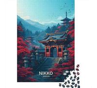 38x26cm/1000pcs, Puzzle Image 1000 Pièces, Nikko Japan Temple Autumn