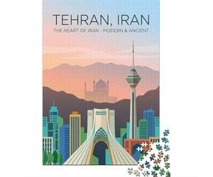 38x26cm/1000pcs, Puzzle Image 1000 Pièces, Tehran, Iran Cityscape Poster