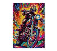 38x26cm/1000pcs Puzzle pour Adolescentes Colorful Motorcycle Ride -1 Puzzles pour Adolescentes, Jouets, Décoration Murale, Cadeaux pour Femmes, Défi Éducatif 38x26cm/1000pcs