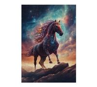 38x26cm/1000pcs Puzzle pour Adolescentes Cosmic Horse Painting Puzzles pour Adolescentes, Jouets, Décoration Murale, Cadeaux pour Femmes, Défi Éducatif 38x26cm/1000pcs