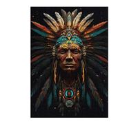 38x26cm/1000pcs Puzzle pour Adolescentes Native American Headdress Artwork -1 Puzzles pour Adolescentes, Jouets, Décoration Murale, Cadeaux pour Femmes, Défi Éducatif 38x26cm/1000pcs