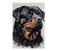 38x26cm/1000pcs Puzzle pour Adolescentes Rottweiler Portrait Artwork Puzzles pour Adolescentes, Jouets, Décoration Murale, Cadeaux pour Femmes, Défi Éducatif 38x26cm/1000pcs