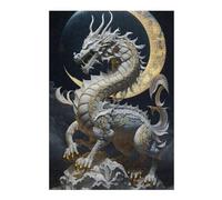 38x26cm/1000pcs Puzzle pour Adolescentes Serene Celestial Dragon Statue Puzzles pour Adolescentes, Jouets, Décoration Murale, Cadeaux pour Femmes, Défi Éducatif 38x26cm/1000pcs