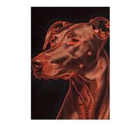 38x26cm/1000pcs Puzzle pour Adolescents Abstract Doberman Dog Portrait Puzzle pour Adultes - Jeu De Réflexion, Analyse Et Logique - Difficile Et Stimulant 38x26cm/1000pcs