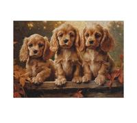 38x26cm/1000pcs Puzzle pour Adolescents American Cocker Spaniel PU Puzzle pour Adultes Jeux Relaxants Cadeaux pour Femmes Cadeaux Uniques pour Anniversaire Et Noël 38x26cm/1000pcs