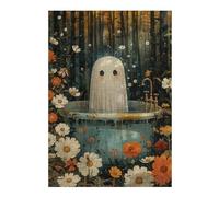 38x26cm/1000pcs Puzzle pour Adolescents Bathtube Ghost Floral Puzzle pour Adultes : Jeux Relaxants, Découpe De Précision, Activités Amusantes À La Maison 38x26cm/1000pcs