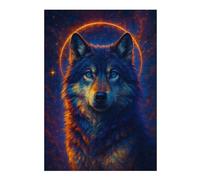 38x26cm/1000pcs Puzzle pour Adolescents Celestial Wolf Portrait Puzzles pour Adolescents : Jeux Amusants, Passe-Temps Stimulant À Compléter