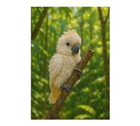 38x26cm/1000pcs Puzzle pour Adolescents Cute Cockatoo Perched on Branch Jeu De Puzzle pour Adultes : Casse-tête Amusant Et Humoristique, pour Les Amis Et La Famille 38x26cm/1000pcs