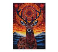 38x26cm/1000pcs Puzzle pour Adolescents Deer Art Style 5 Casse-tête pour Adultes, Jeu De Réflexion, Découpe De Précision, Jeu Stimulant, Cadeaux 38x26cm/1000pcs
