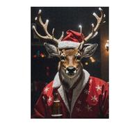 38x26cm/1000pcs Puzzle pour Adolescents Deer Drinking Beer Xmas Puzzle pour Adultes : Jeux Relaxants, Découpe De Précision, Activités Amusantes À La Maison 38x26cm/1000pcs