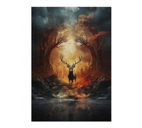 38x26cm/1000pcs Puzzle pour Adolescents Deer in The Enchanted Forest Puzzle pour Adultes Jouets Anti-Stress Idées Cadeaux pour Se Détendre À La Maison, pour Les Amis Et La Famille 38x26cm/1000pcs