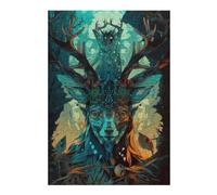 38x26cm/1000pcs Puzzle pour Adolescents Deer Spirit Forest Guardian Puzzle pour Adultes Jouets Anti-Stress Idées Cadeaux pour Se Détendre À La Maison, pour Les Amis Et La Famille 38x26cm/1000pcs