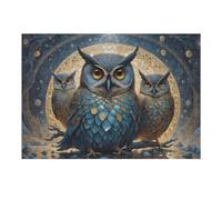 38x26cm/1000pcs Puzzle pour Adolescents Enchanted Owl Trio in Mystical Forest Puzzle pour Adultes - Jouet Anti-Stress - Cadeau Souvenir pour Les Amis Et La Famille 38x26cm/1000pcs