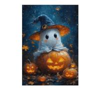 38x26cm/1000pcs Puzzle pour Adolescents Ghostly Pumpkin Patch Puzzle pour Adultes Jeux De Famille Une Œuvre d'art Jeu Stimulant Cadeaux 38x26cm/1000pcs