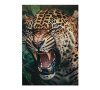 38x26cm/1000pcs Puzzle pour Adolescents Jaguar Roar in Jungle -3 Puzzle pour Adultes - Jeux De Construction - Analyse Et Logique - Interaction Parent-Enfant 38x26cm/1000pcs