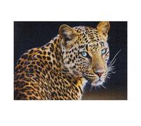 38x26cm/1000pcs Puzzle pour Adolescents Leopard Portrait with Blue Eyes Puzzle pour Adultes - Jouet Anti-Stress - Cadeau Souvenir pour Les Amis Et La Famille 38x26cm/1000pcs