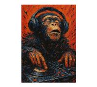 38x26cm/1000pcs Puzzle pour Adolescents Monkey DJ in Abstract Painting Style Puzzles pour Adolescents : Jeux Amusants, Passe-Temps Stimulant À Compléter