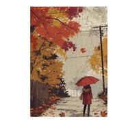 38x26cm/1000pcs Puzzle pour Adolescents Rainy Autumn Walk Casse-tête pour Adultes, Jeu De Réflexion, Découpe De Précision, Jeu Stimulant, Cadeaux 38x26cm/1000pcs