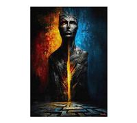 38x26cm/1000pcs Puzzle Pour Adolescents The Witness of Division - The Face Split by Fire And Silence Puzzle Pour Adultes - Jeu De Réflexion, Analyse Et Logique - Difficile Et Stimulant 38x26cm/1000pcs