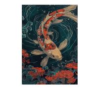 38x26cm/1000pcs Puzzle pour Adolescents Vintage Koi Fish Puzzles pour Adolescents : Jeux Amusants, Passe-Temps Stimulant À Compléter