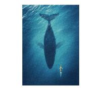 38x26cm/1000pcs Puzzle pour Adolescents Whale and Kayak Underwater Encounter Puzzles pour Adolescents - Jouets Anti-Stress - Une Œuvre d'art - Activités Amusantes À La Maison 38x26cm/1000pcs