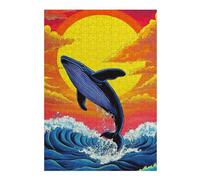 38x26cm/1000pcs Puzzle pour Adolescents Whale Breaching Sunset Puzzle pour Adultes - Jeu De Réflexion, Analyse Et Logique - Difficile Et Stimulant 38x26cm/1000pcs