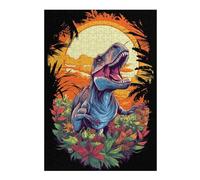 38x26cm/1000pcs Puzzle pour Adultes Dinosaur Paradise Tropical Sunset Puzzle - Jeux Relaxants - Améliorez Vos Souvenirs - Offrez-Le en Cadeau À Toute La Famille 38x26cm/1000pcs