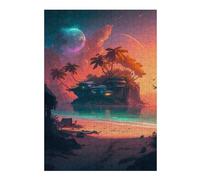 38x26cm/1000pcs Puzzle pour Adultes Island Paradise Sunset -2 Puzzle - Jeux Relaxants - Améliorez Vos Souvenirs - Offrez-Le en Cadeau À Toute La Famille 38x26cm/1000pcs