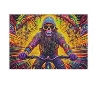 38x26cm/1000pcs Puzzle pour Adultes Skull Rider Puzzles pour Adultes - Jeu Familial - Assemblage De Motifs - Cadeaux Uniques pour Anniversaire Et Noël 38x26cm/1000pcs