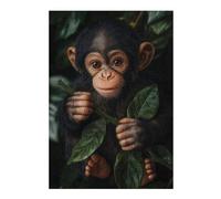 38x26cm/1000pcs Puzzles Baby Chimpanzee Holding Branch Puzzles pour Adultes Jeux De Détente Décoration Parfaite Cadeaux Uniques d'anniversaire Et De Noël 38x26cm/1000pcs