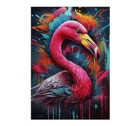38x26cm/1000pcs Puzzles Colorful Flamingo Artwork-1 Puzzle pour Adultes Jeux Relaxants Découpe De Précision Cadeaux Uniques d'anniversaire Et De Noël 38x26cm/1000pcs