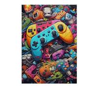 38x26cm/1000pcs Puzzles Colorful Gaming Controllers Collage -3 Puzzle pour Adultes Jeux Relaxants Découpe De Précision Cadeaux Uniques d'anniversaire Et De Noël 38x26cm/1000pcs