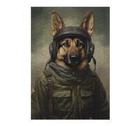 38x26cm/1000pcs Puzzles German Shepherd Soldier Puzzles pour Adultes Jeux De Détente Décoration Parfaite Cadeaux Uniques d'anniversaire Et De Noël 38x26cm/1000pcs