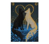 38x26cm/1000pcs Puzzles Love Between Wolves Puzzles pour Adultes, Jeux Familiaux, Décoration Murale, Cadeaux Uniques d'anniversaire Et De Noël 38x26cm/1000pcs