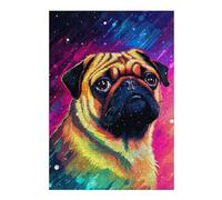 38x26cm/1000pcs Puzzles pour Adolescentes Funny Synth Pug Pixel Jeu De Puzzle Et Casse-tête pour Adultes - Cadeaux pour Femmes (Anniversaire, Noël) 38x26cm/1000pcs