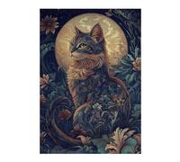 38x26cm/1000pcs Puzzles pour Adolescentes Night Moon Cute Cat Jeu De Puzzle Et Casse-tête pour Adultes - Cadeaux pour Femmes (Anniversaire, Noël) 38x26cm/1000pcs