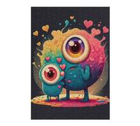 38x26cm/1000pcs Puzzles pour Adolescentes Two-Eyed Monster Love Jeu De Puzzle Et Casse-tête pour Adultes - Cadeaux pour Femmes (Anniversaire, Noël) 38x26cm/1000pcs